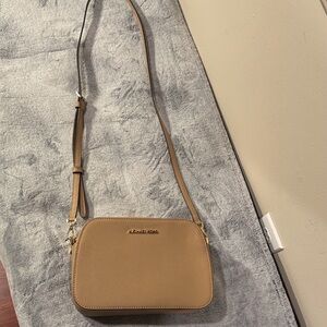 Michael Kors Tan (Acorn) Saffiano Leather Camera Crossbody Bag - Like New
